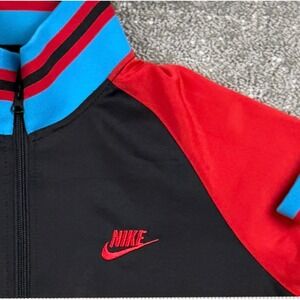 VTG 90s Nike Track Jacket Mens L Black Red Blue Full Zip Red Square Tag N98